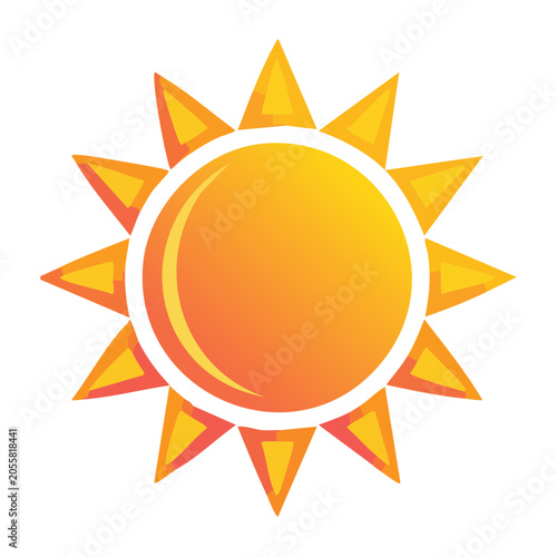 Stylized sun icon with orange and yellow gradient