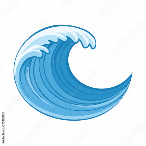 Stylized Blue Ocean Wave