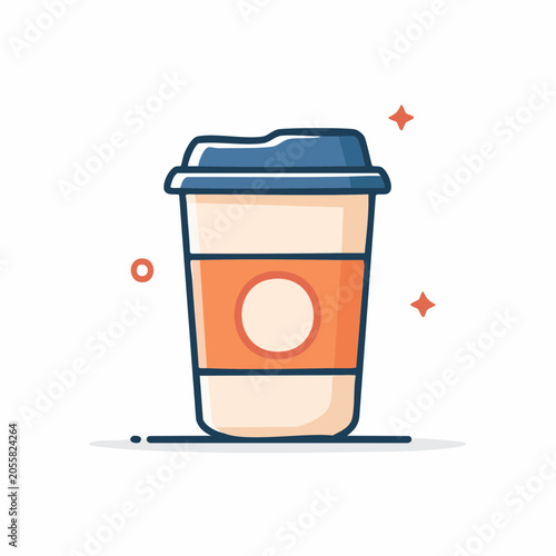 Stylized Illustration of a Coffee Cup