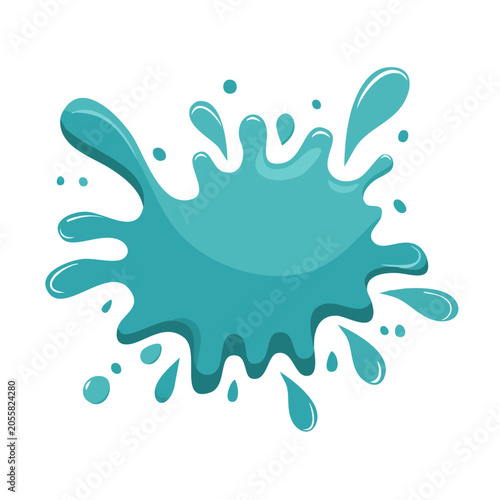 Teal Water Splash Vector Illustration