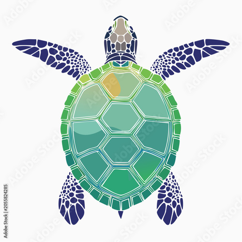 Stylized Sea Turtle Illustration