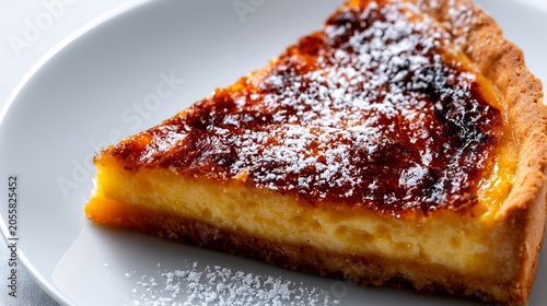 Cheese cake Slice on White Plate / お皿に乗ったチーズケーキのスライス