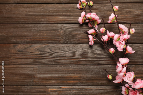 Pink cherry blossom branche...