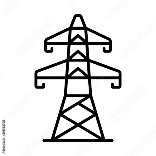 Simple line icon of an electric power transmission tower