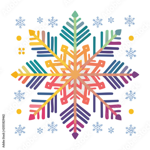 Colorful Snowflake Vector Illustration