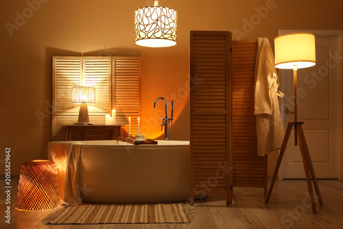Cozy bathroom interior with...