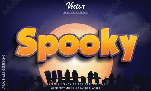 vector spooky 3d style text effect