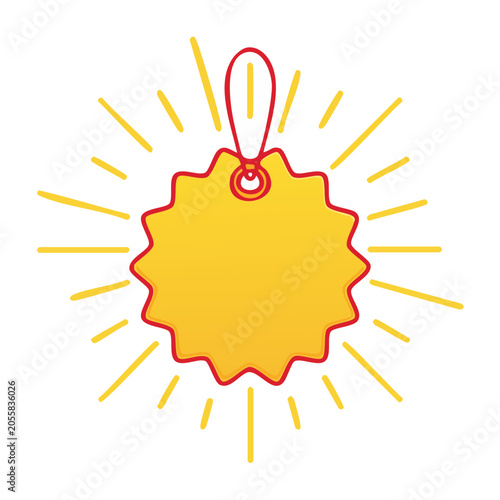 Flat design sun icon with face and rays