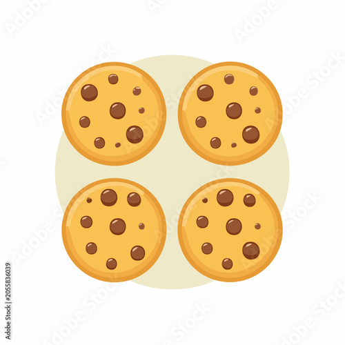 Four Chocolate Chip Cookies