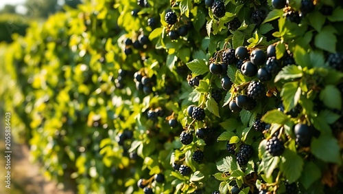 blackcurrant. French countryside hedgerow with blackcurrant bushes. travel magazines, destination branding, wall prints, designed for outdoor magazines and nature guides, used by hr managers.