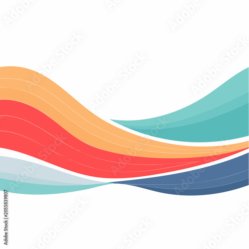 Abstract Colorful Wavy Lines Background