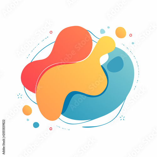Abstract Fluid Shapes with Gradient Colors