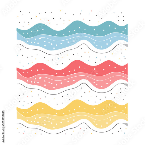 Abstract Wavy Lines Flat Design Vector