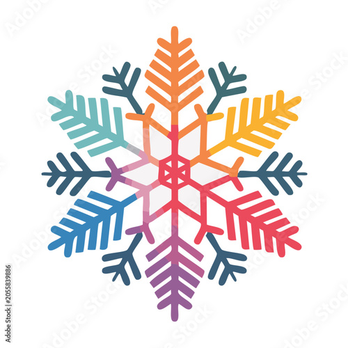 Colorful Snowflake Vector Illustration