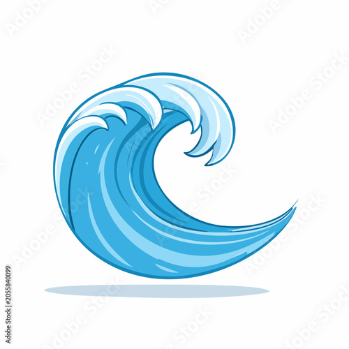 Stylized Blue Ocean Wave Illustration