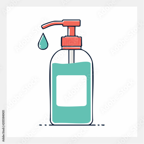 Hand Sanitizer Bottle with Droplet