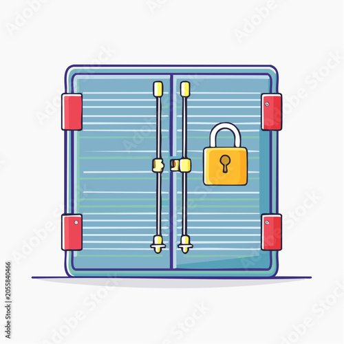 Locked Shipping Container with Padlock