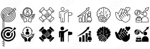 Foto Mentoring icon set