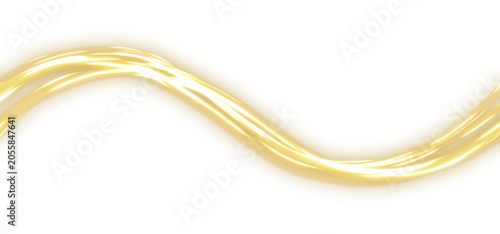 Abstract Golden Neon Smooth Curve Wave Light Streak