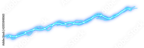 Dynamic Blue Neon Lightning Bolt Wave Line