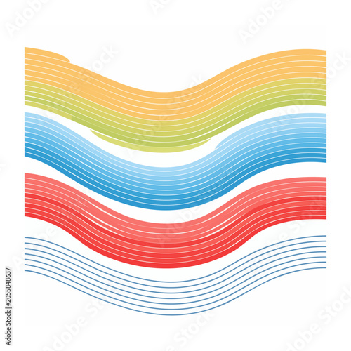 Abstract Colorful Wavy Lines Vector Graphic