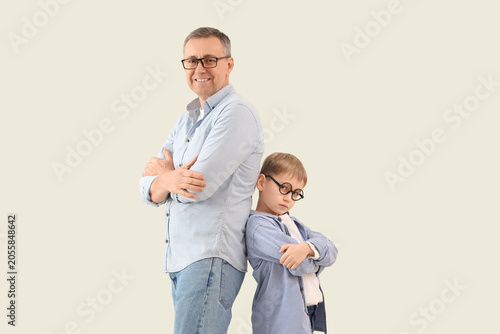 Elderly man and his little ...
