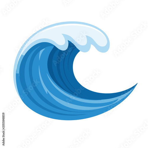 Flat design blue cloud icon
