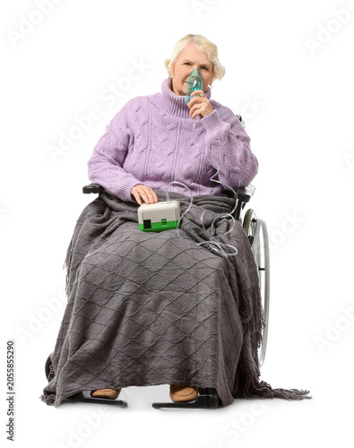 Senior woman in wheelchair ...