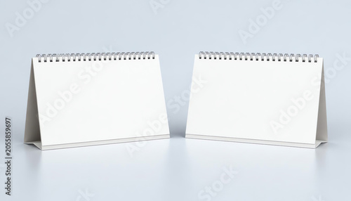 Empty desk calendar on table. Mockup design concept. 