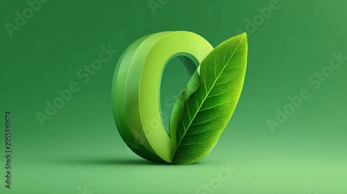 A vibrant green letter 'O' combined with a leaf, symbolizing nature and sustainability.