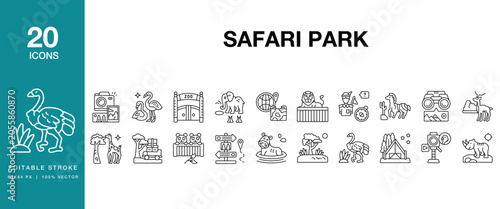 Konstfotografi Safari Park icon set