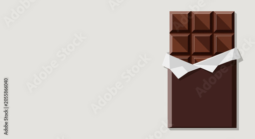 Delicious Dark Chocolate Bar Unwrapped and Ready to Eat.
