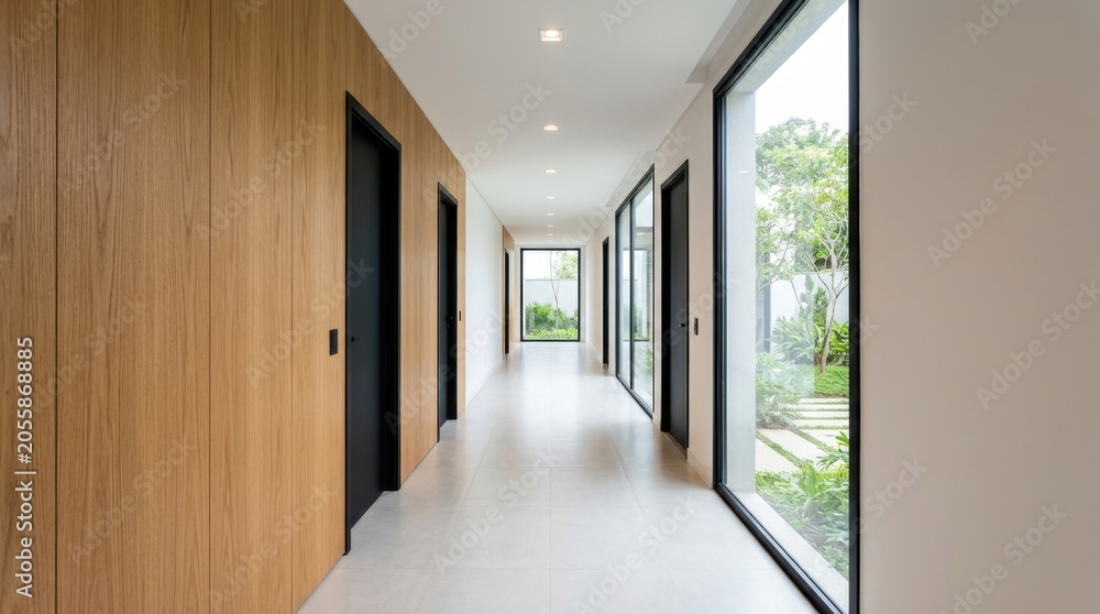 Fototapeta premium Empty room modern minimalist design has Office lobby with white wall