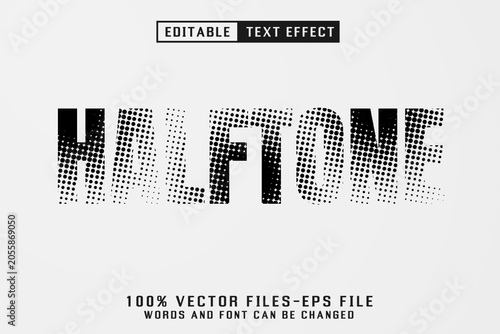 Minimalist Black and White Halftone Dot Editable Text Effect