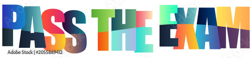 Colorful text design with motivational exam pass message