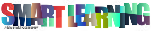 Colorful text design with smart learning concept in vibrant colors