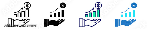 Investment Growth Icon Set Multiple Style Collection