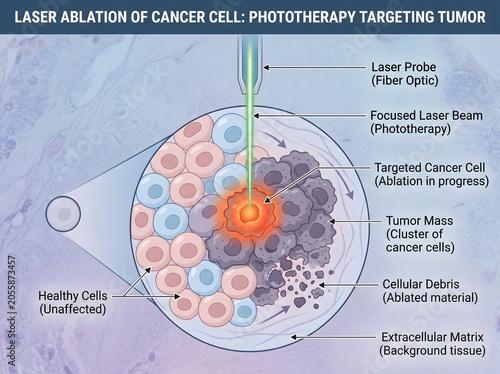Laser Ablation of Cancer Cell: Phototherapy Targeting Tumor for Oncology Treatment and Medical Research