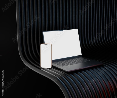Fotografie Responsive Web Design and website Mockup, Devices Mock up, Smartphone desktop ta