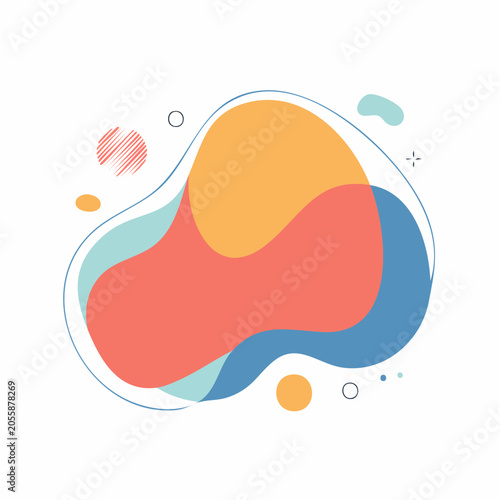 Abstract Organic Shapes with Soft Colors