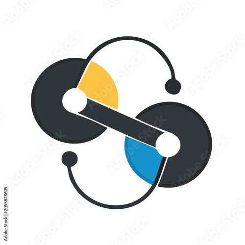 Minimalist abstract design with circles and lines