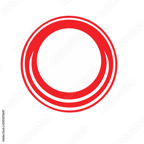 Red circle vector icon flat design