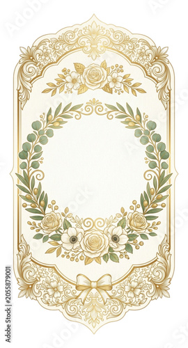 vintage gold frame with floral ornament