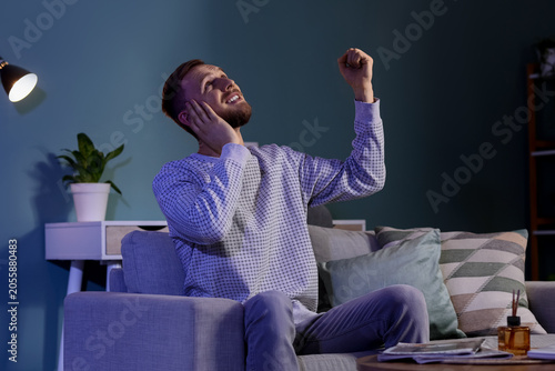 Young man suffering from no...