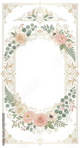 frame with flowers