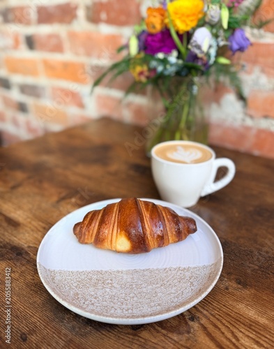 cup of coffee and croissant