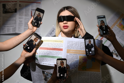 Female hands with mobile ph...