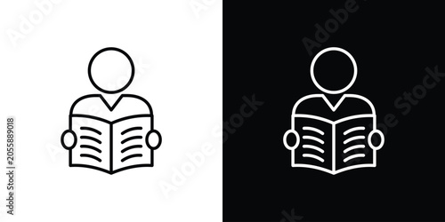Photos Book open reader icon on a white background. Vector Icon Design