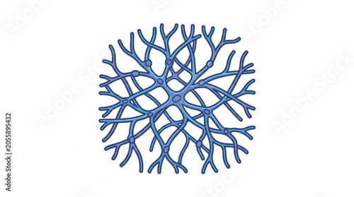 Bild auf Leinwand Abstract representation of a neuron cell with branching dendrites