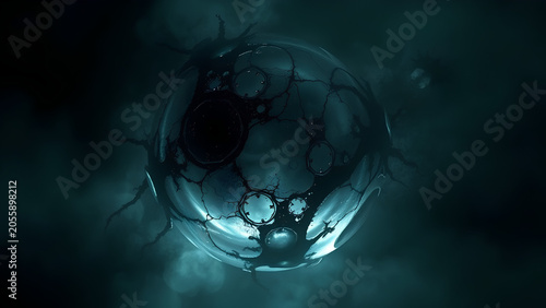 Abstract blue background with balls